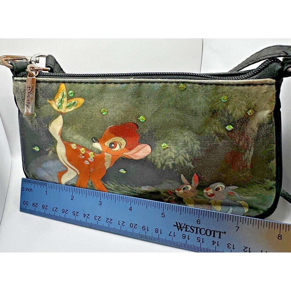 Vintage Disney Bambi Purse Hand Bag Zipper Butterfly Global Design Very Cute